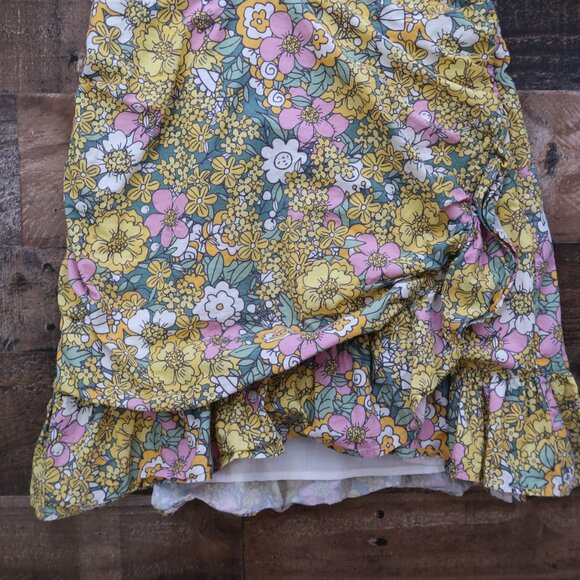 Anthropologie RAHI Womans Medium Petra Floral Faux Wrap Puff Sleeve Mini Dress - Picture 3 of 6